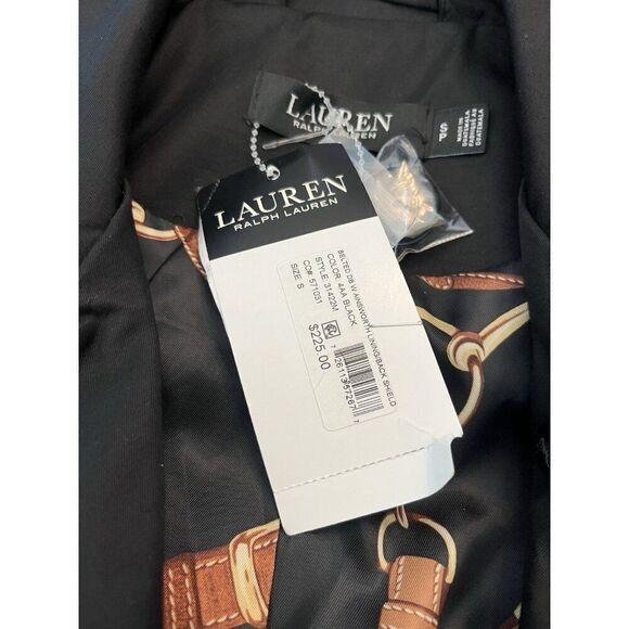 Lauren Ralph Lauren Size Small Water Resistant Black Trench Coat Lined NWT - Picture 5 of 5